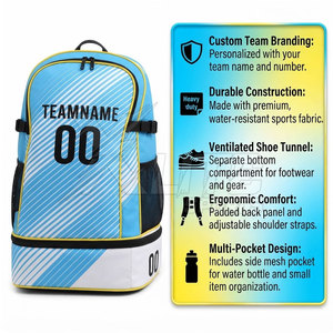 Sac à dos de sport en nylon pour entraînement, sac de football avec design imprimé personnalisé, capacité 50-70L, couleur et logo personnalisables pour chaussures de football - Product Image 4