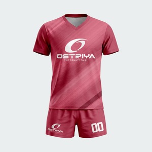 Nouveau style, uniforme de football unisexe à manches courtes, col en V, couleur unie imprimée, taille personnalisée, respirant, séchage rapide, logo avant, service OEM - Product Image 6