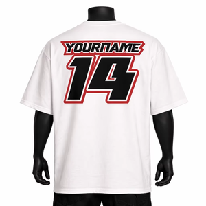 Camiseta de Algodón Jersey Blanca para Hombre, Corte Regular, Manga Corta, Cuello Redondo, Estilo Casual, Diseño con Letras Estampadas en la Parte Delantera, Color Degradado - Product Image 3