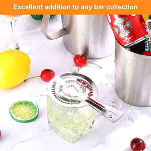 Wholesale Best Quality Custom Fine <b>Mesh</b> Stainless Steel Cocktail <b>Strainers</b> Bar Tool Set Metal Material - Product Image 5