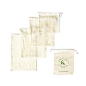 Ecopack Juego de Bolsas para Productos de Algodón Orgánico Zero Waste, 1 Paquete con 5 Bolsas - Product Image 1
