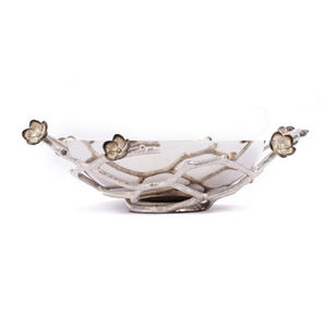 Metal plateado de la mejor calidad con acento floral, cuenco para servir ensalada, cuenco decorativo elegante para servir frutas al precio más barato - Product Image 1
