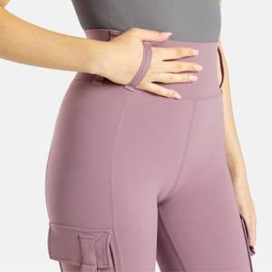 Leggings d'entraînement pour femmes élégantes en rose blush avec poches pratiques Confortable Fitness Yoga Activités de plein air Gear Logo Taille - Product Image 3