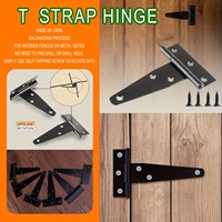 12 pouces Heavy Duty triangle Tee T Strap Shed Gate Grange Charnière siège Portes Fenêtres Clôtures Métal Forgé Antirouille Construit maison charnières