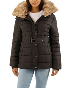 À la mode élastique poignets fermeture éclair femmes hiver spécial Parka veste confortable fourrure capuche matelassé veste avec personnaliser patchs - Product Image 5