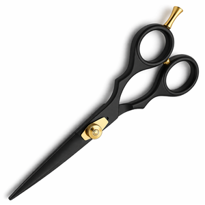 Ciseaux de barbier de qualité supérieure, 6,5 pouces, noir mat, ciseaux à cheveux en acier inoxydable, vis dorée, outil de salon OEM - Product Image 5