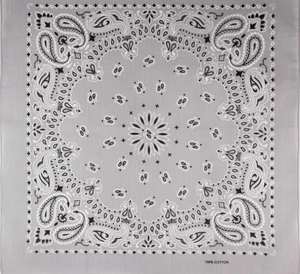 Wholesale In-Stock Custom Ethnic Bandanas Printed Black Cotton Silk Polyester Bandana Scarf with Logo - Product Image 3