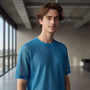 Crew Neck Sheer Mesh T <b>Shirts</b> Men Women Fishnet <b>Swim</b> Beach Wear Tee <b>Shirt</b> Street Style Drop Shoulder Mesh T-<b>Shirts</b> Unisex - Product Image 4