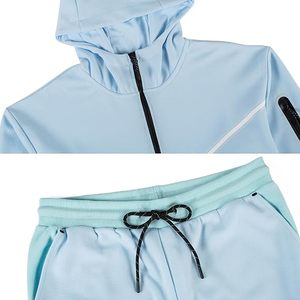 Pantalon évasé deux pièces de haute qualité pour hommes survêtement à capuche 100% coton hiver pour bouffée impression Logo ensembles empilés à capuche - Product Image 3