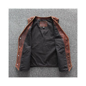 Meilleurs gilets en cuir véritable pour hommes, haute qualité, respirants, vêtements de moto, logo personnalisé, tendance, hiver - Product Image 2