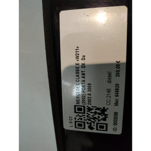 PORTA ANTERIORE DESTRA MERCEDES Classe E Berlina W211 A2117201405 646820 (02>07) - Product Image 5