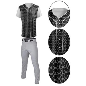 Uniforme de baseball de couleur noire, doublure faite à la main, prix compétitif, adulte, léger, uniforme de baseball personnalisé - Product Image 6