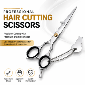 กรรไกรตัดผมมืออาชีพขนาด 6.5 นิ้ว สแตนเลสสตีล คมกริบ สำหรับร้านทำผม รับผลิตแบบ OEM - Product Image 2