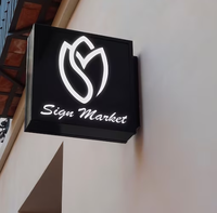 Blade Logo Sign Custom Your Logo Sign Custom Round Shop Sign Street 12 25 LED Strips Équipement publicitaire mural AI, PSD