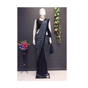 Speciale Feestkleding Nieuw Designer <span class=keywords><strong>Saree</strong></span> Met Mouwloos Blouse Stuk Van Indiase Fabrikant