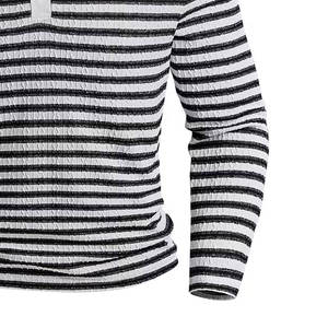 Polo de Punto a Rayas para Hombre, Diseño Nuevo 2026, OEM, Manga Larga, Diseño Personalizado, Opciones de Talla y Color Disponibles - Product Image 6