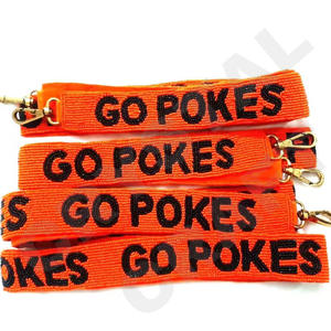 Go Yankees personalizado oro blanco semilla cuentas bolsa correas 'Hook Em Horns' accesorio de moda correa de monedero con cuentas - Product Image 5