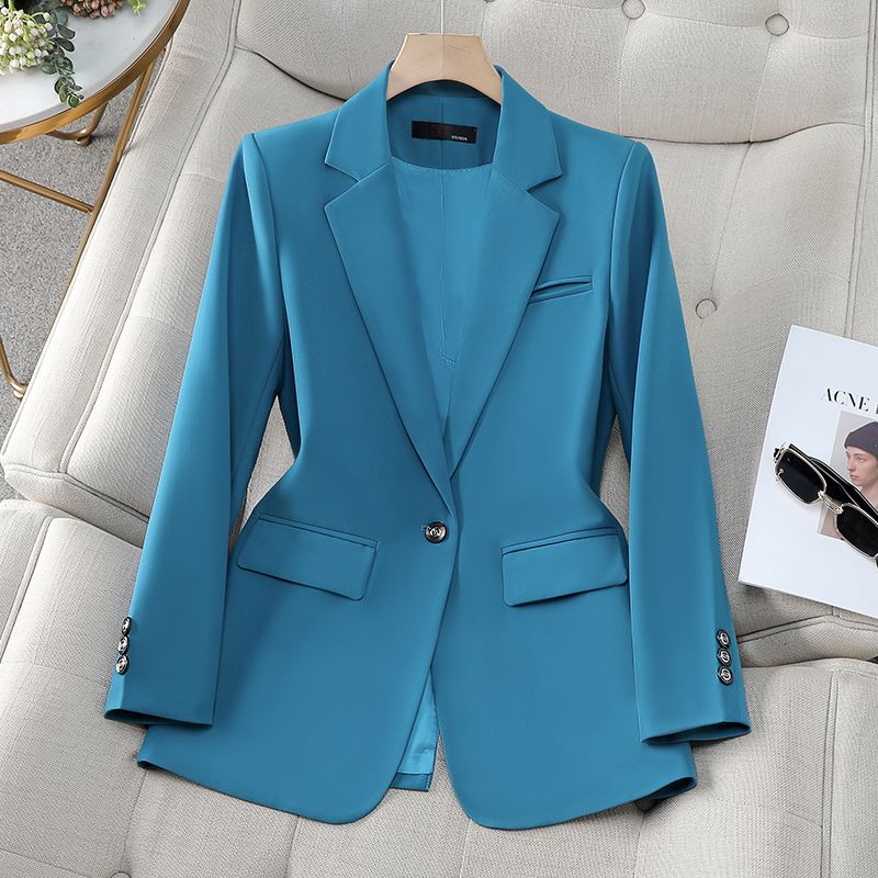 Women's High-Grade Winter Coat New Plus Size Leisure Suit Fur Decoration Solid Pattern Cashmere Split Back for Spring Autumn