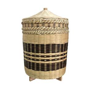 Meilleure collection de paniers de rangement en bambou et en rotin, organisateur d'espace de cuisine rond écologique, prix de gros - Product Image 1