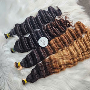 Cheveux en vrac noirs fabriqués à partir de cheveux humains vietnamiens à 100%, produit de haute qualité, nouveau produit du Vietnam, 100 grammes # Cheveux vierges bouclés 4 couleurs - Product Image 2