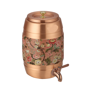 Olla de agua de cobre, utensilios de mesa para bodas, dispensador de agua de cobre, artesanías, vasos pulidos brillantes, olla impresa - Product Image 2