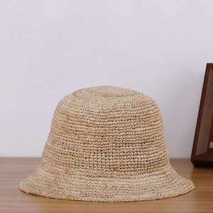 Nouveau Gros De Luxe À La Mode Designer À Bord Court Cloche Seau De Paille Raphia Chapeau pour Femmes Dames Plage Pare-Soleil <span class=keywords><strong>Bali</strong></span> Boho - Product Image 1