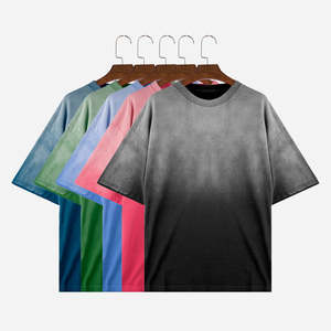 T-shirts pour hommes de qualité supérieure, en gros, vintage, lavés, lourds, délavés au soleil, style streetwear, col rond, logo personnalisé, unis, en vente - Product Image 4