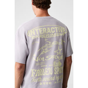 T-shirt à col rond pour homme GRIMELANGE LORENNO, imprimé sur la poitrine, 100% coton biologique - Product Image 6