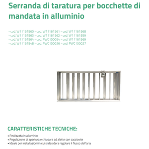Tecnosystemi - Rejillas y amortiguadores de ventilación de aluminio para calibración de sistemas de aire - Product Image 3