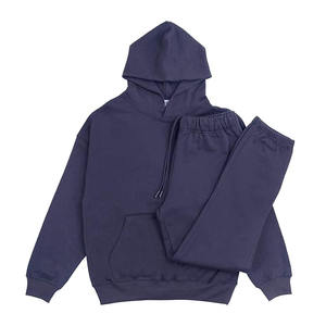 Vente en gros de survêtements de sport d'hiver solides à capuche avec logo personnalisé ensemble de jogging de gymnastique pour hommes et femmes respirant taille élastique - Product Image 4