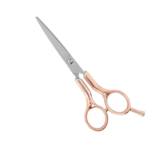 ขายส่งกรรไกรตัดผมโลหะเหล็กทองจับบ้านและกรรไกรร้านเสริมสวยมืออาชีพพร้อมที่วางนิ้วปรับได้ - Product Image 1