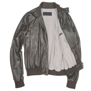 Chaqueta clásica de cuero de piel de vaca para Otoño e Invierno para hombre, abrigos transpirables con cuello levantado y chaqueta tejida no tejida para hombre - Product Image 2