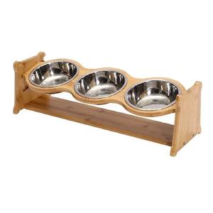 Offres spéciales bols pour animaux de compagnie en bois fabriqué à la main de qualité véritable chien chat mangeoire bol support nourriture et eau mangeoire support - Product Image 1