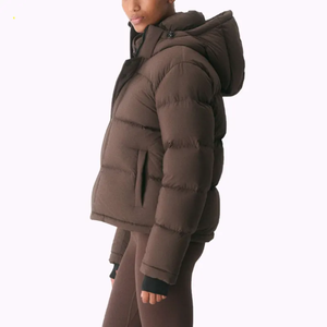 Chaqueta de lona acolchada para hombre, la más popular, con capucha, impermeable, de secado rápido, a la moda, elegante, brillante, cortavientos, al por mayor para equipos. - Product Image 2