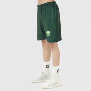 PFF Match Day Shorts in Green 100% Polyester Elastic Waist Sublimation Transfer Print XXS Size Solid Pattern Logo Decorations - Product Image 4