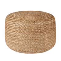 Tabourets ottomanes écologiques réglables en jacinthe d'eau tressée, tables d'appoint faites à la main personnalisables, couleur sur mesure pour appartement moderne