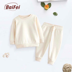 Custom Kids Tech Stacked Sweatsuit Conjuntos Imprimir Logo Algodón Liso Invierno Para Niños Niñas French Terry 2 Piezas Camisa Jogger Set - Product Image 5