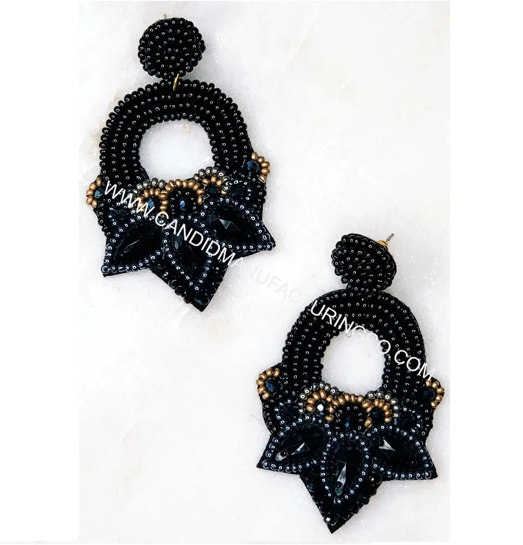 CALLA BEADED EARRINGS IN BLACK IN MULTI COLOUR LIGHT WEIGHT EARRINGS FASHION JEWELRY AND ACCESSORIES CHEAP PRICE