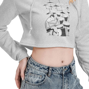 ลำลอง, สตรีทแวร์, ไหล่ตก, ระบายอากาศได้ดี, เป็นมิตรกับสิ่งแวดล้อม, hoodies ผู้หญิงออกแบบเสื้อครอปของคุณเอง - Product Image 5