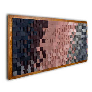 Décoration murale en mosaïque de bois Fireweed Accent unique pour la maison ou le bureau - Product Image 1
