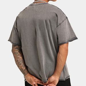 Camisetas de Algodón 100% de Alta Calidad al por Mayor 2026, con Logotipo Personalizado, Tejidas, Gruesas, Desgastadas, para Hombre, Estilo Vintage, Lavadas, Corte Regular - Product Image 4