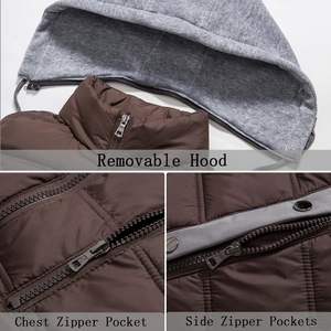 Soft shell hommes capuche Puffer gilets vêtements d'extérieur gilet d'hiver pour hommes léger coupe-vent à capuche gilet pour Golf course - Product Image 6