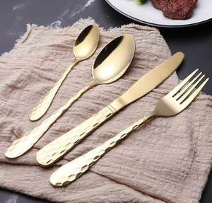 Custom Designing High Quality Stainless Steel <b>Cutlery</b> <b>Set</b> <b>Gold</b> Plated Metal Silverware and Dinner Decorative <b>Cutlery</b> <b>Set</b> on Sale - Product Image 2