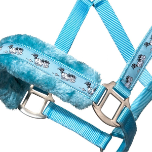 Licou de cheval de selle anglais de haute qualité rembourré avec du matériel en fer nickelé et un design décoratif de ruban fantaisie - Product Image 2