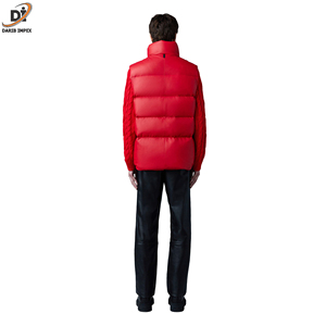 Chaqueta acolchada sin mangas informal con estilo para hombre con cuello levantado y cremallera, chaleco acolchado ligero para exteriores para temporada de invierno - Product Image 2