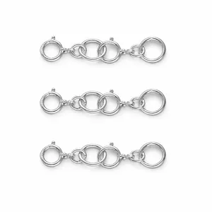 Juego de 4 Cierres Desenredantes y Extensibles para Collares de Plata de Ley, Elegantes Accesorios de Joyería - Product Image 1