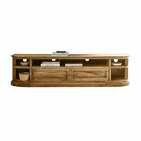 Armoire de rangement moderne en bois de manguier massif pour salon, 2 portes, design mid-century, extensible, multi-usage pour hôpital, hôtel