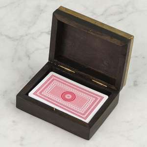 Boîte de présentation de cartes à jouer de luxe en laiton, cadeaux promotionnels d'affaires personnalisés, accessoires de jeu de pique-nique, prix abordable - Product Image 2