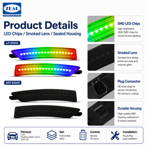 Pour Ford Mustang S650 Gen7 2024 et versions ultérieures, feux de position latéraux LED RGB avant et arrière, livraison depuis l'entrepôt américain - Product Image 5
