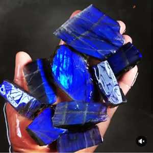 Spécimens naturels bruts de labradorite bleue extrême, tranches de labradorite brute, pierres précieuses brutes pour la fabrication de bijoux, cristal de guérison, dalle de pierre bleue - Product Image 1